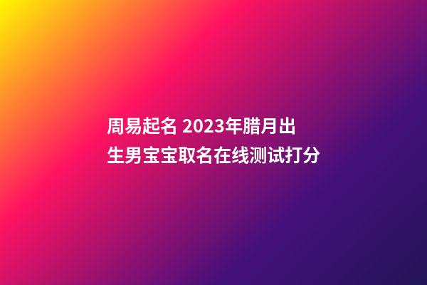 周易起名 2023年腊月出生男宝宝取名在线测试打分